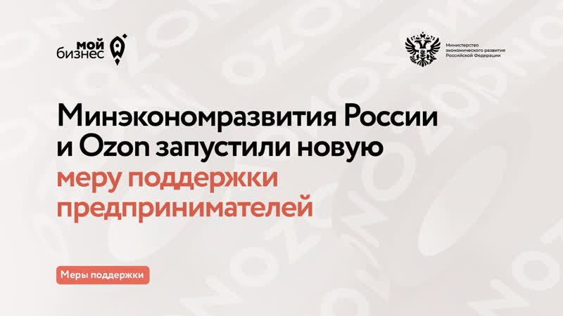 Минэкономразвития России и Ozon запускают программу поддержки МСП